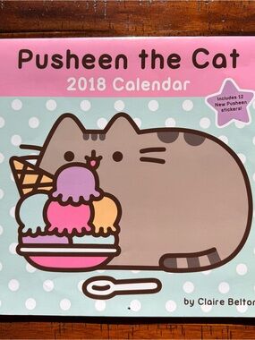 Pusheen the Cat 2018 Calendar + Sticker Sheet – New/Unused